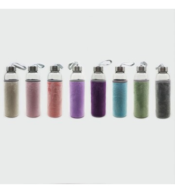 Peluş Kılıflı Cam Su Şişesi 500 ml