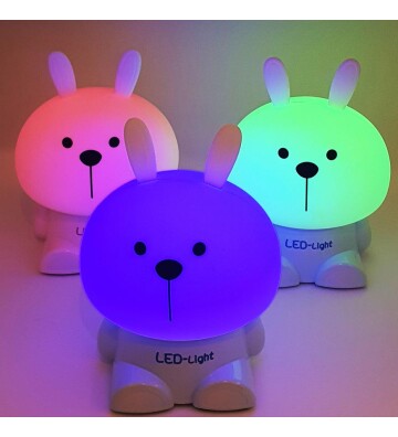 Tavşan Figürlü Ledli Gece Lambası