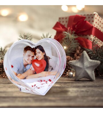 Kalp Fotoğraflı Kar Küresi