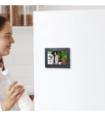 Kişiye Özel Anneler Günü Baskılı Doğal Siyah Taş Magnet 6x9 cm HK2661