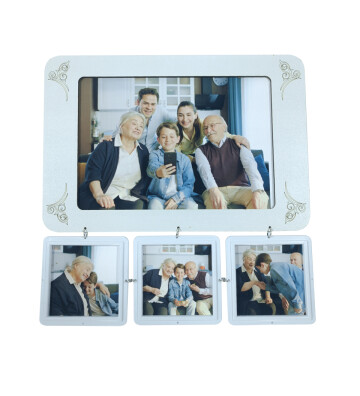 Vintage 3+1 Kolaj Çoklu Fotoğraf Çerçevesi 26,5x26,5 cm HK5019