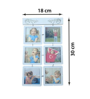 Vintage 6lı Kolaj Çoklu Dikey Fotoğraf Çerçevesi 18x30 HK5021