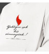 10 Kasım Özel Baskılı Kapşonlu Beyaz Unisex Sweatshirt HK2295