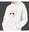 Anneler Günü Love Mom Baskılı Kapşonlu Beyaz Unisex Sweatshirt HK2624